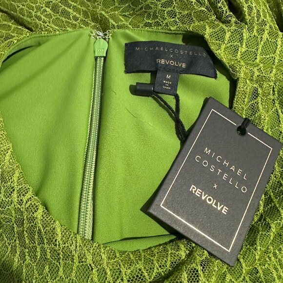 Michael Costello x REVOLVE Lauren Green Maxi Dress High Slit Long Sleeve - Picture 14 of 16